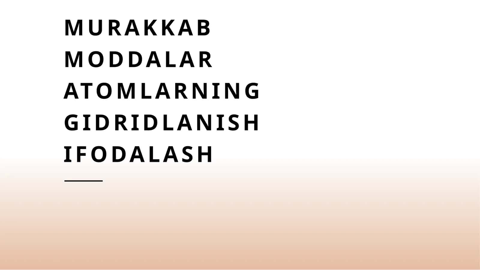 Murakkab moddalar atomlarning gidridlanish