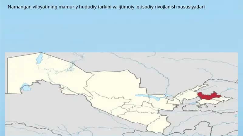 Namangan viloyatining mamuriy hududiy tarkibi va ijtimoiy iqtisodiy rivojlanish xususiyatlari