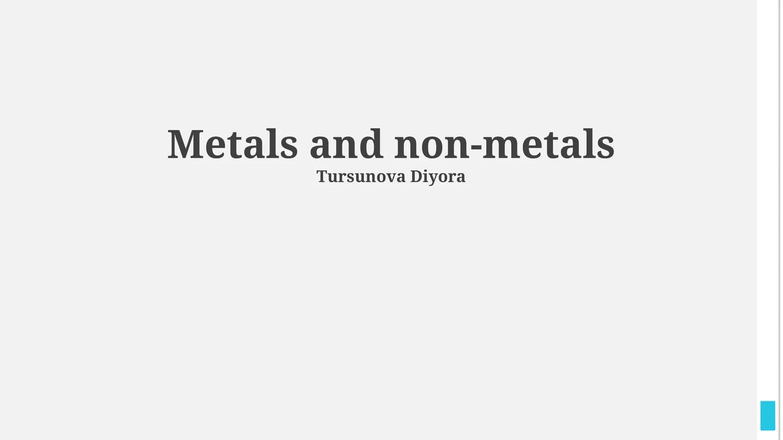 Metals and non-metals