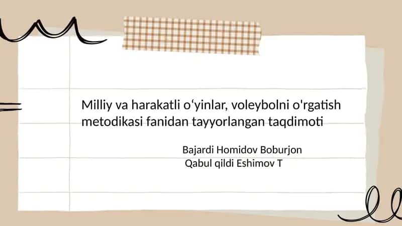 Voleybolni o'rgatish metodikasi