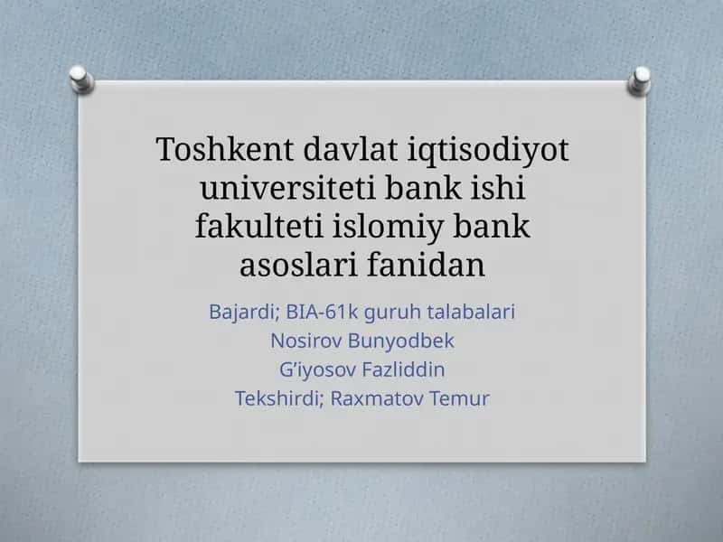 O'zbekiston tijorat banklari ning yangi xizmatlari