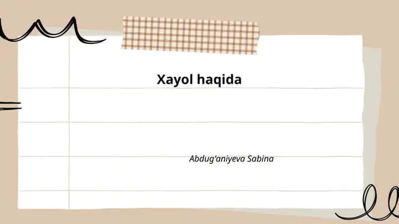 Xayol haqida