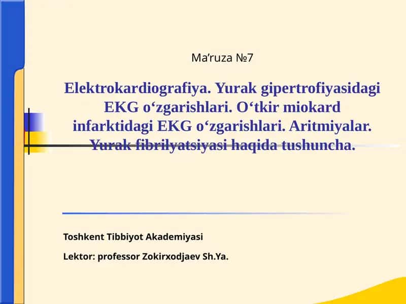 Elektrokardiografiya