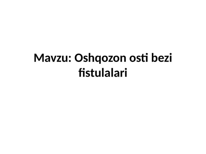 Oshqozon osti bezi fistulalari
