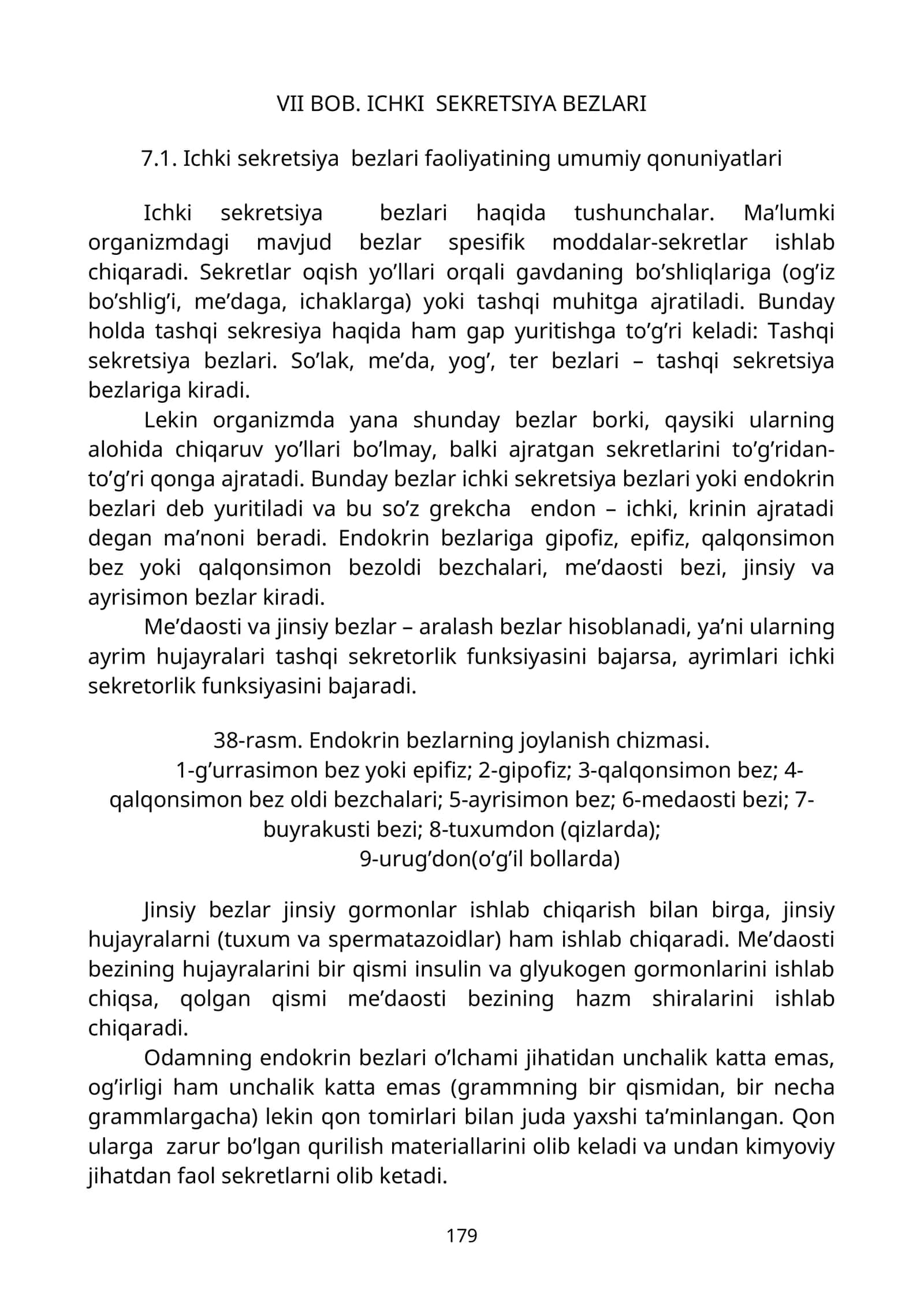 BOB. ICHKI SEKRETSIYA BEZLARI