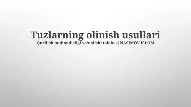 Metall gidroksidlarini kislotalar bilan ta'sirlashtirish