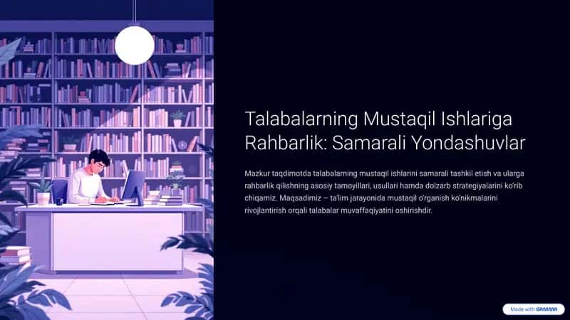 Mustaqil Ishlariga Rahbarlik: Samarali Yondashuvlar