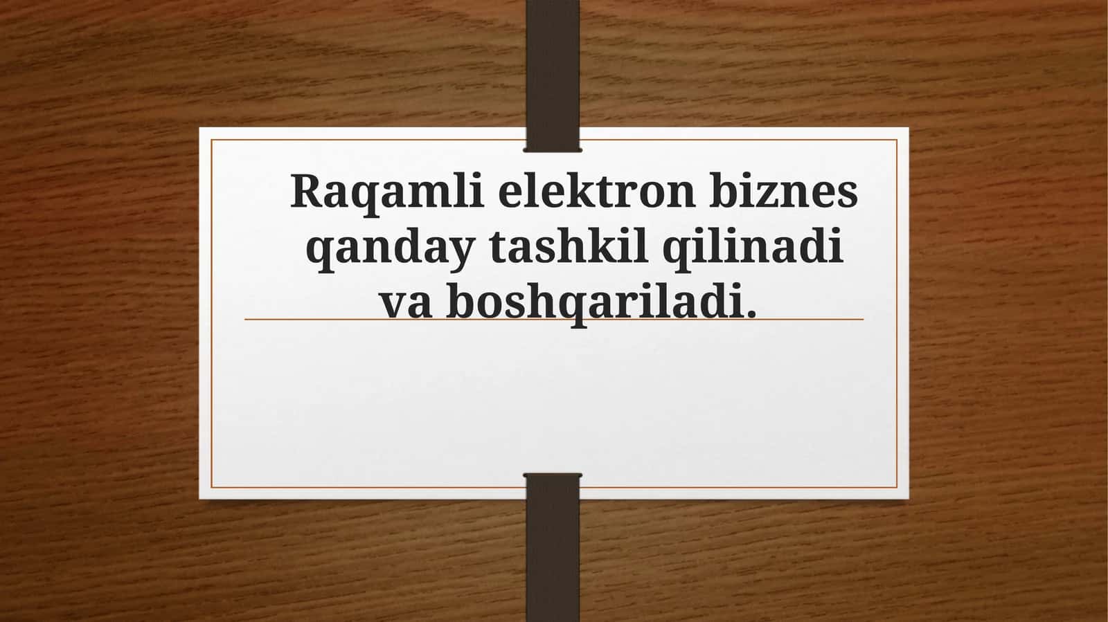 Raqamli elektron biznes