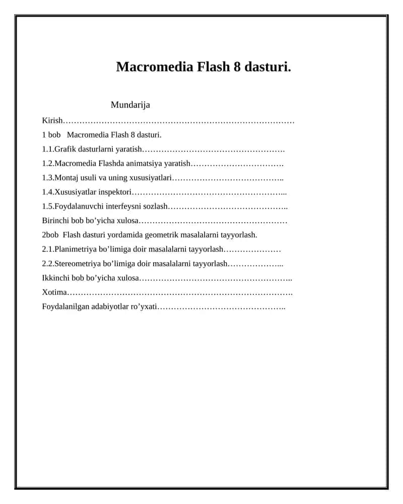 Macromedia Flash 8 dasturi