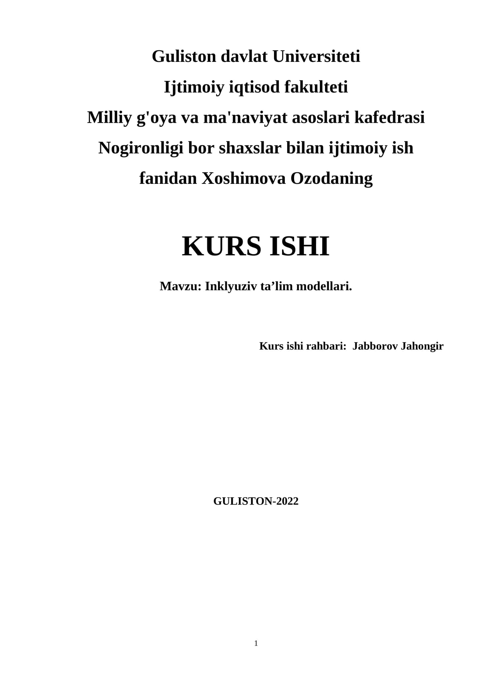 Inklyuziv ta’lim modellari