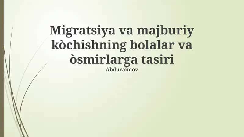 Ko'chishning bolalar va o'smirlarga ta'siri: asosiy muammolar