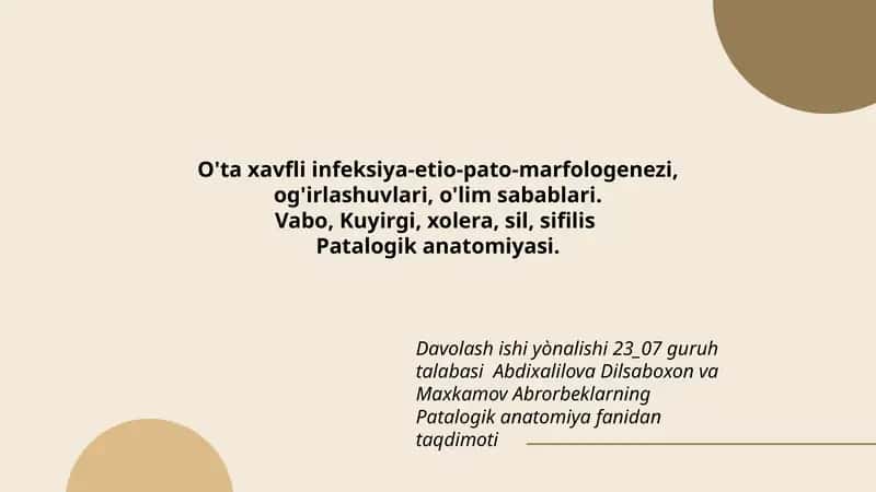 Patalogik Anatomiya Fanidan Taqdimot