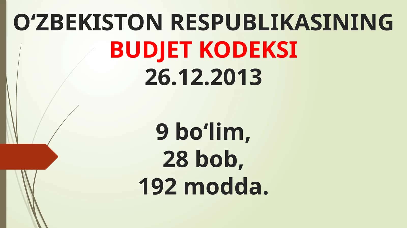O‘zbekiston Respublikasi Budjet Kodeksi