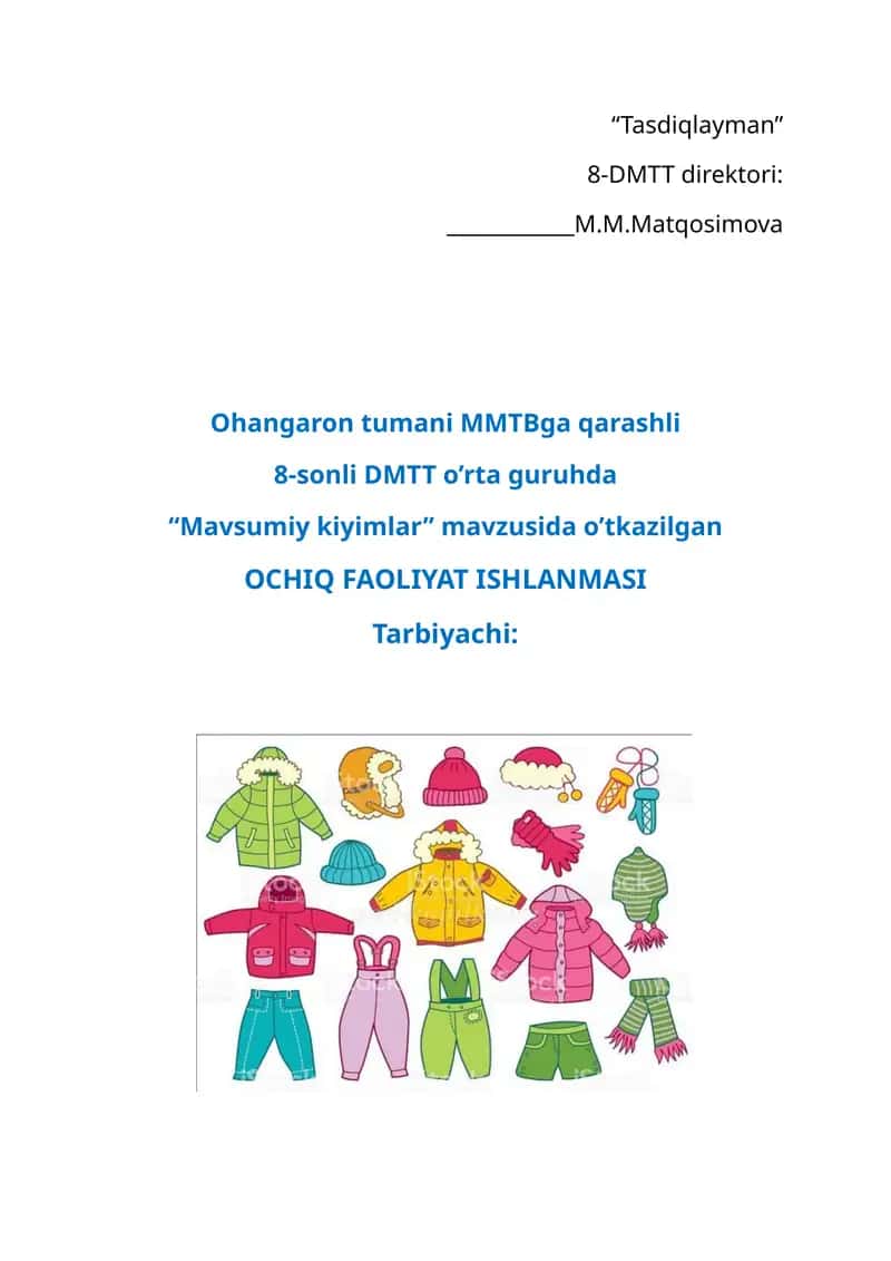 “Mavsumiy kiyimlar”