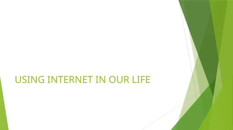 USING INTERNET IN OUR LIFE