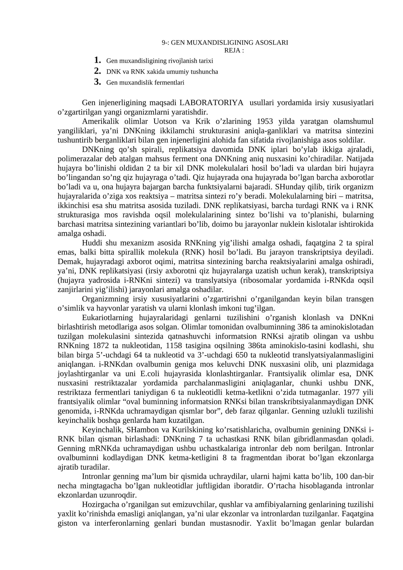 Gen muxandisligining asoslari