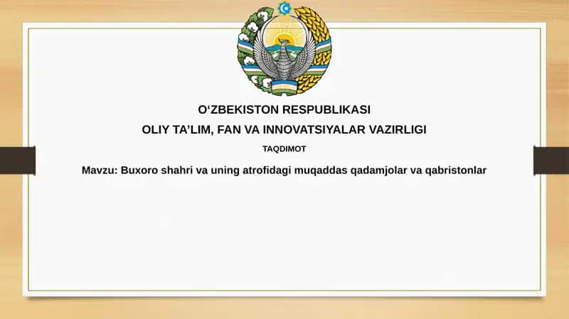 Buxoroshahrivauningatrofidagimuqaddasqadamjolarvaqabristonlar