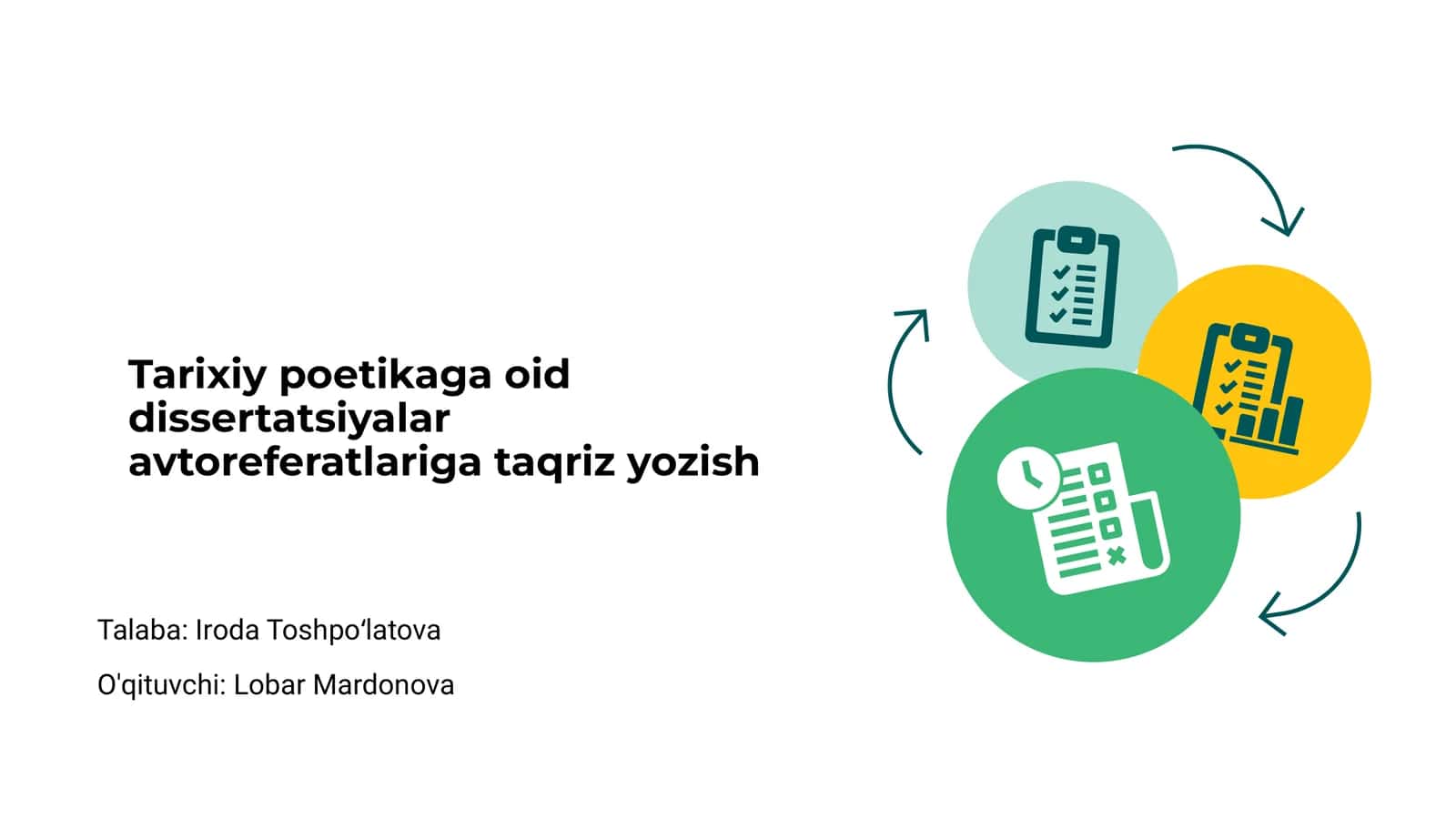 Tarixiy poetikaga oid dissertatsiyalar avtoreferatlariga taqriz yozish