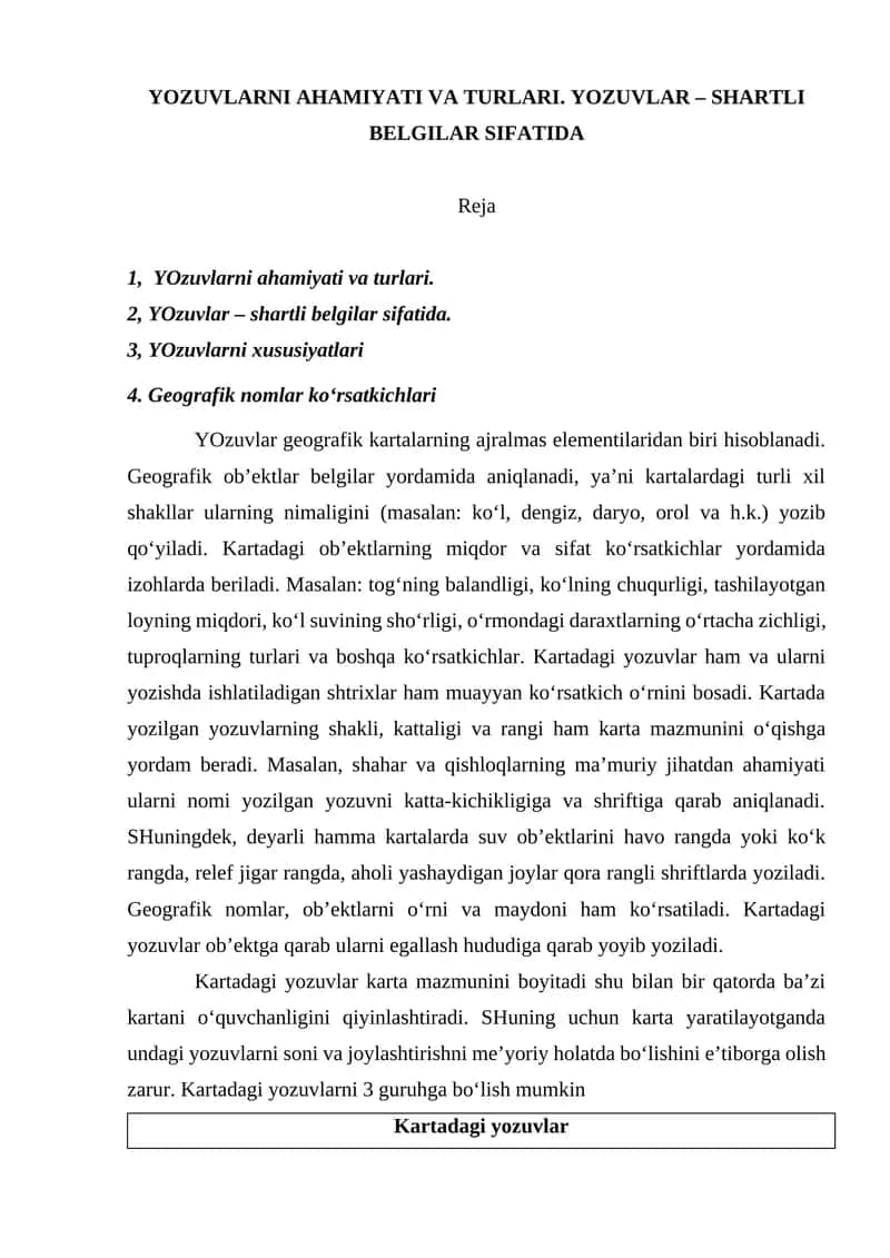 Geografik nomlar ko‘rsatkichlari