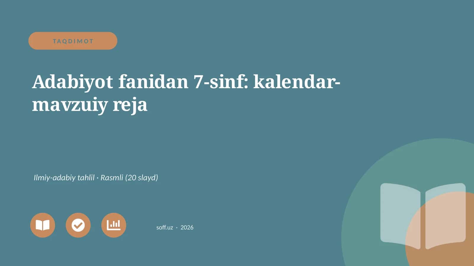 Adabiyot fanidan 7-sinf: kalendar-mavzuiy reja