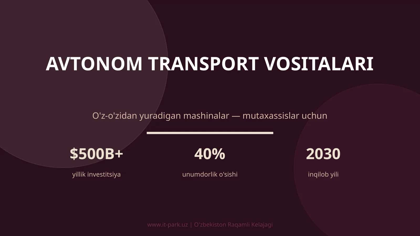 AVTONOM TRANSPORT VOSITALARI