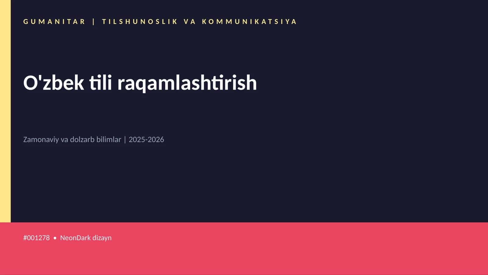 O'zbek tili raqamlashtirish