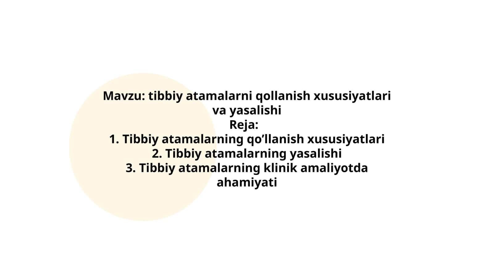 tibbiy atamalarni qollanish xususiyatlari va yasalishi