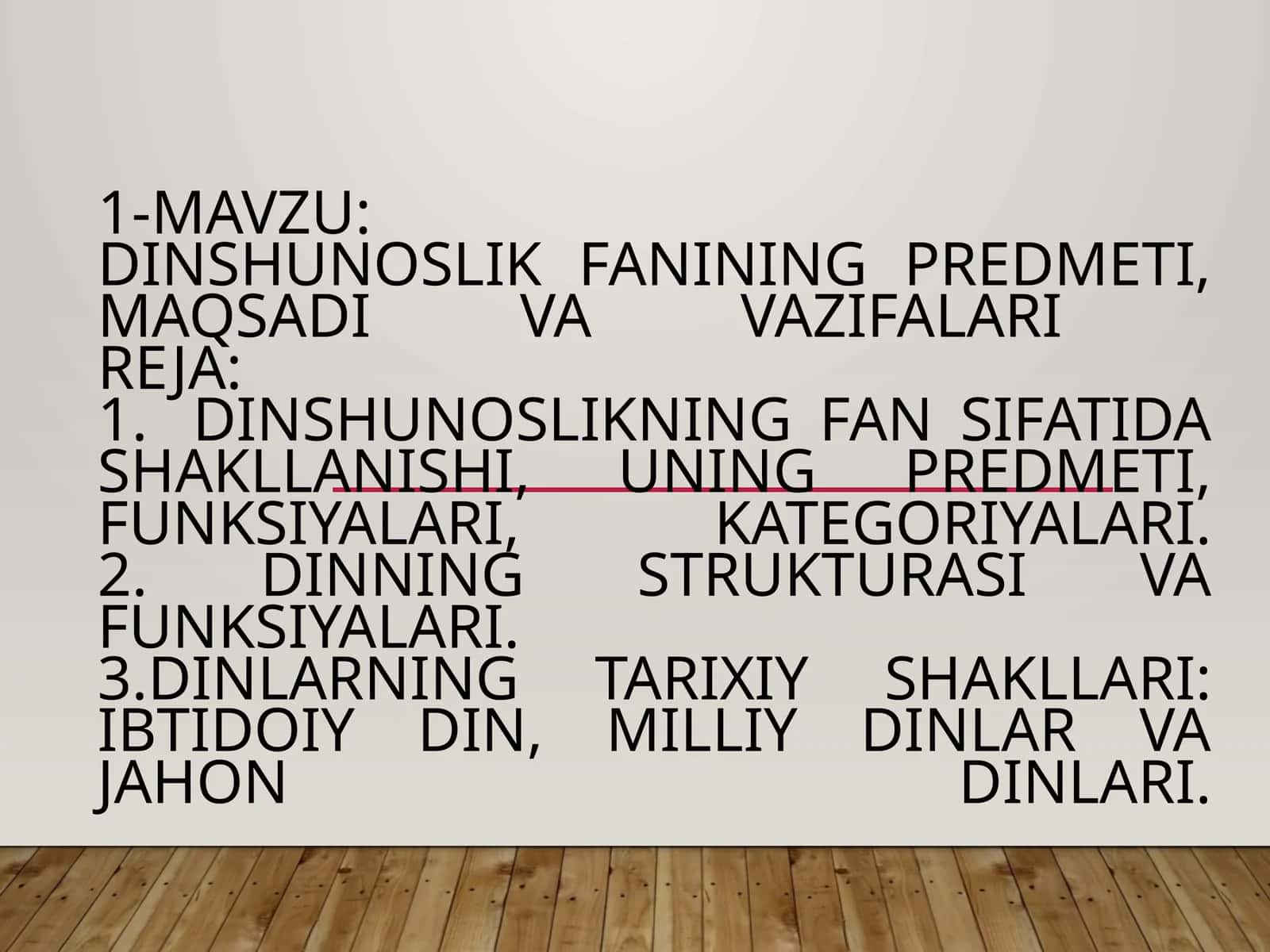 Dinshunoslik fanining predmeti, maqsadi va vazifalari