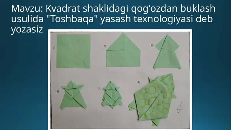 Toshbaqa yasash texnologiyasi
