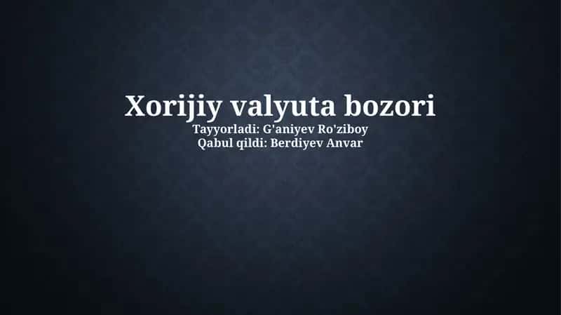 Valyuta ayirboshlash bozori