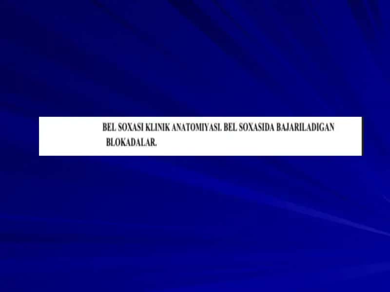 bel sohasi kilinikasi.