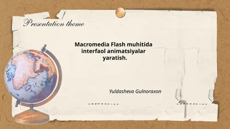 Macromedia Flash muhitida interfaol animatsiyalar yaratish