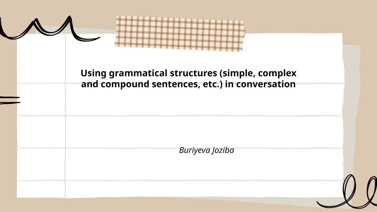 Sentence construction in storytelling