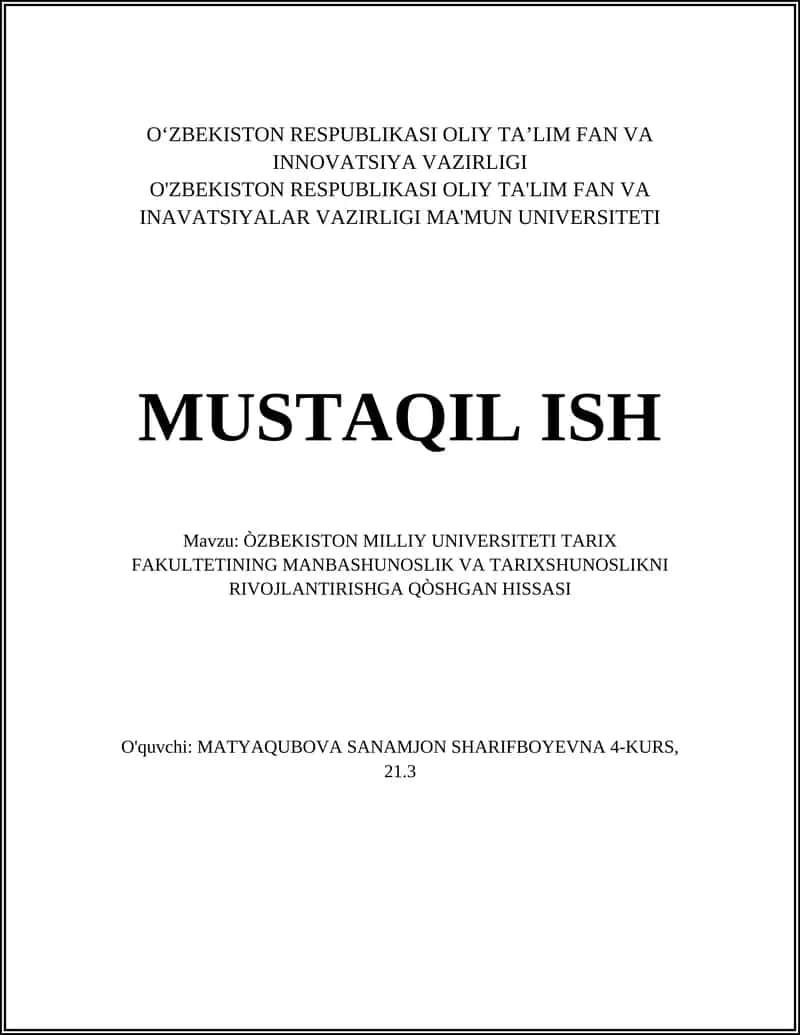 Òzbekiston Milliy Universiteti tarix fakulteti