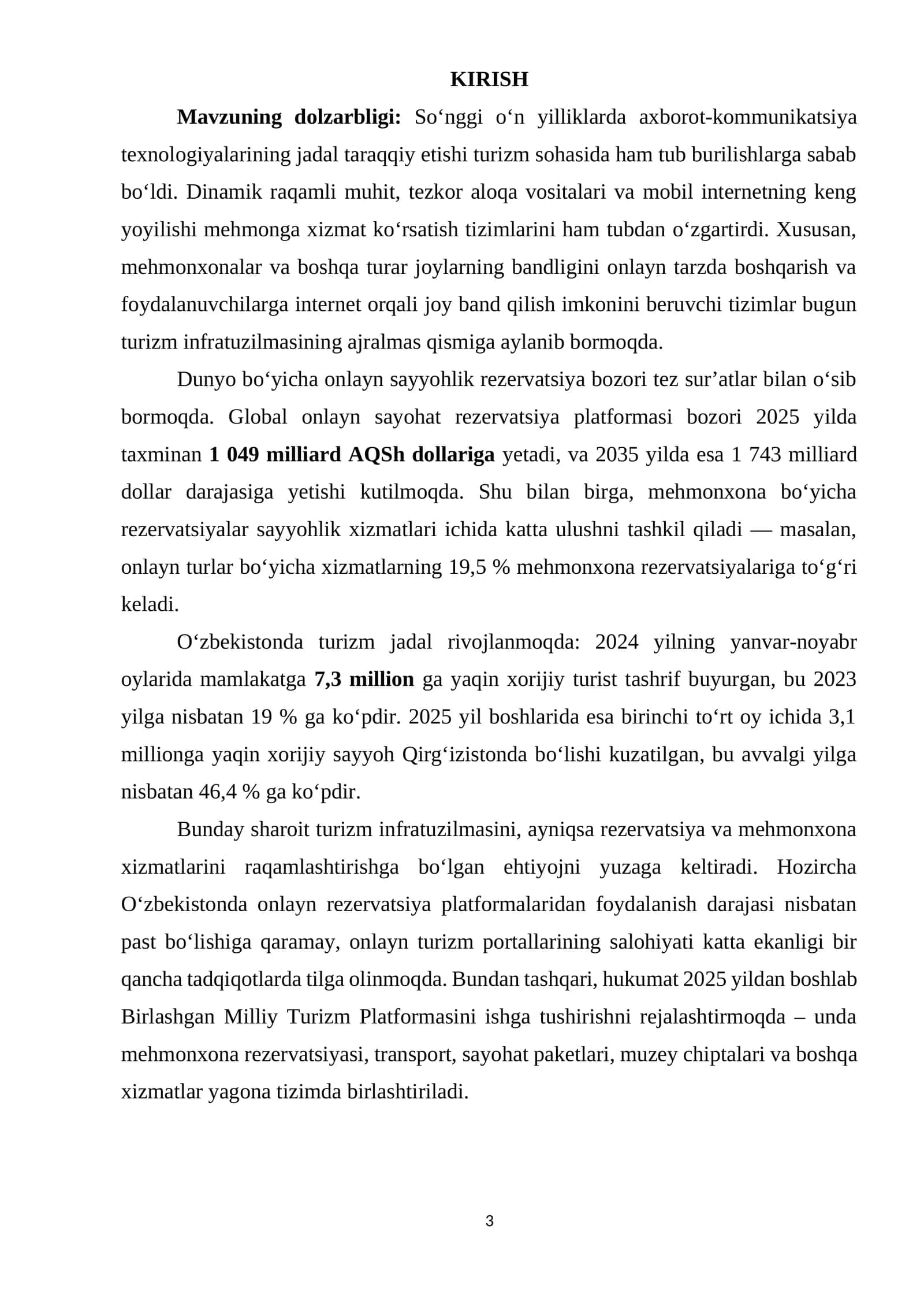 Mavzuning dolzarbligi