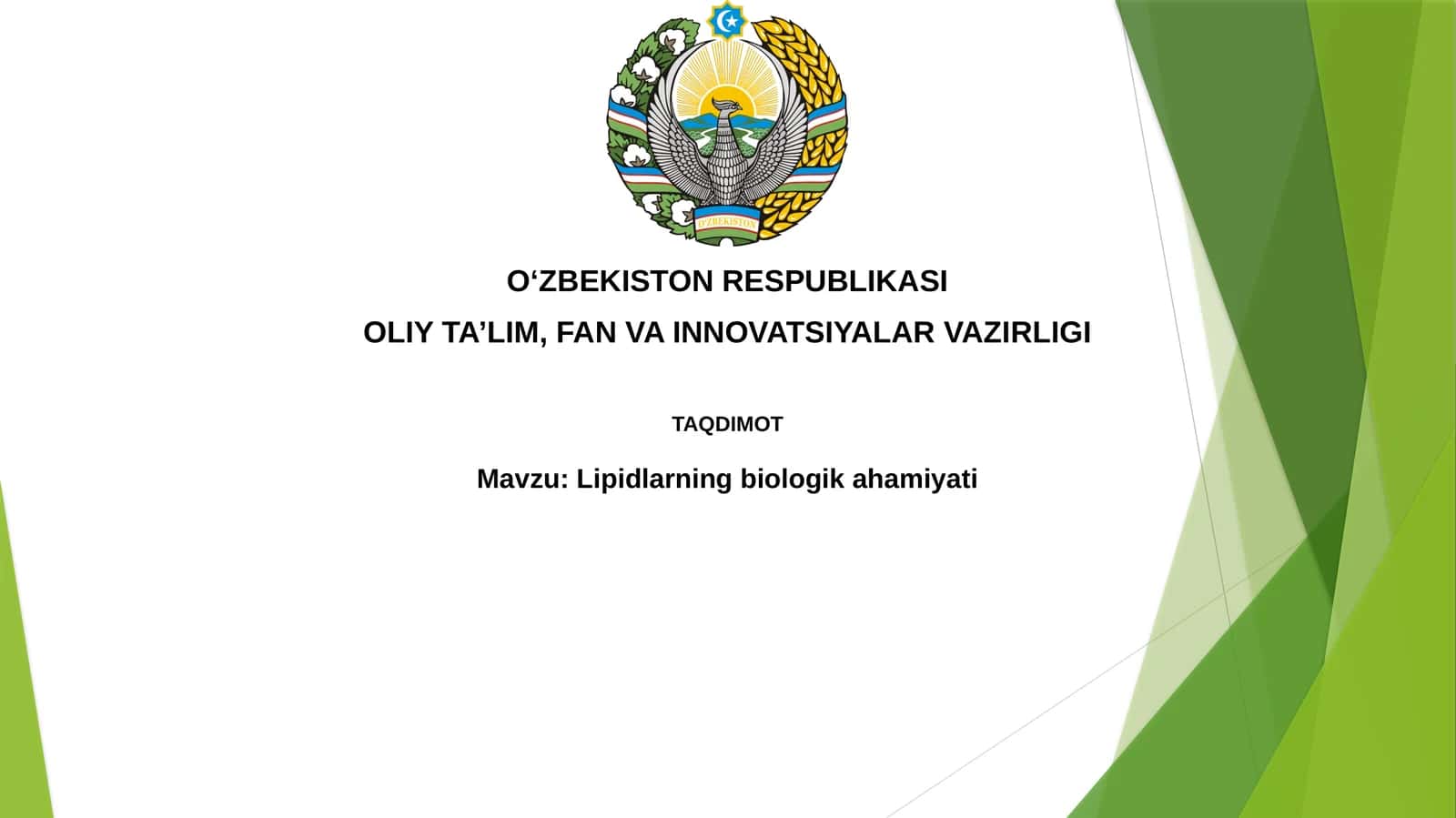 Lipidlarning biologikahamiyati