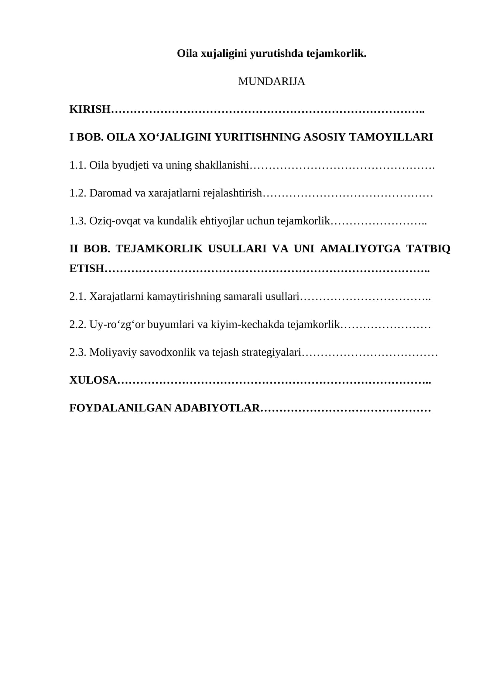 Tejamkorlik