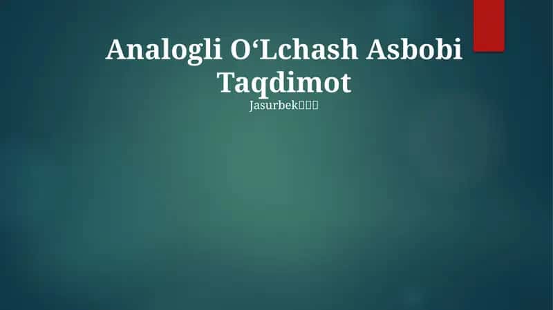 Analogli OʻLchash Asbobi