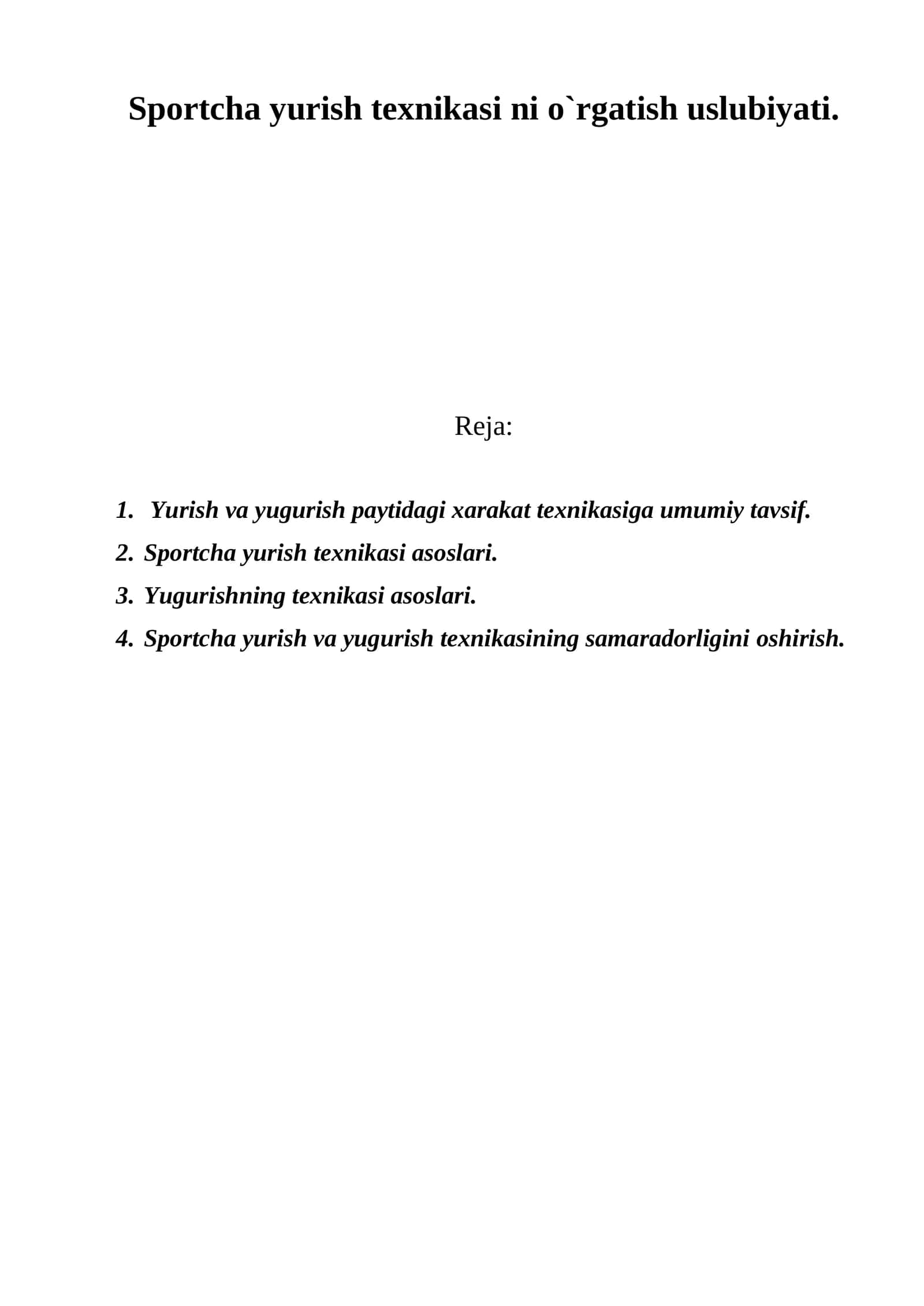 Sportcha yurish texnikasi ni o`rgatish uslubiyati