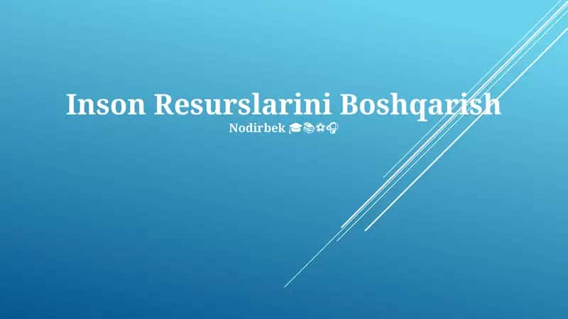 Inson Resurslarini Boshqarish