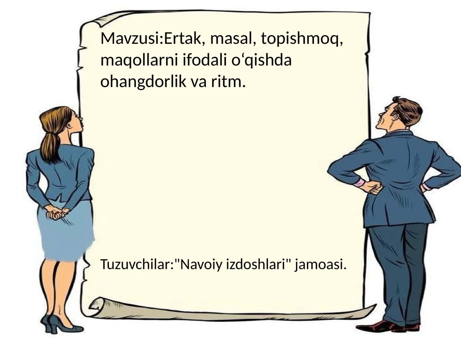 Ertak, masal, topishmoq, maqollarni ifodali o‘qishda ohangdorlik va ritm