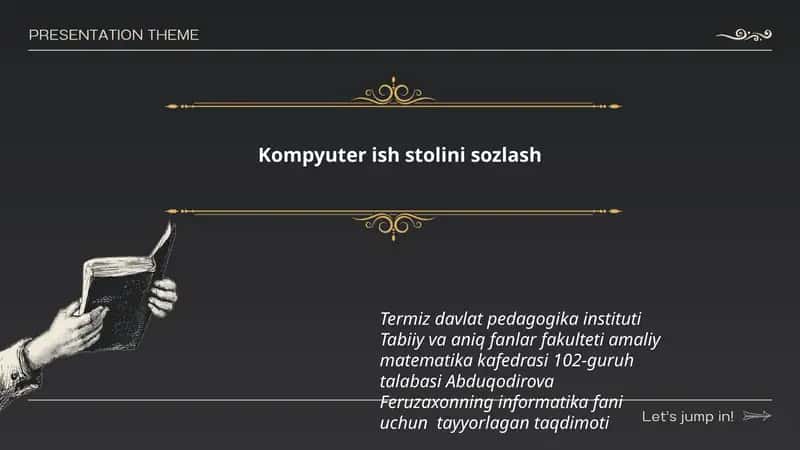 Abduqodirova Feruzaxonning informatika fani uchun tayyorlagan taqdimoti