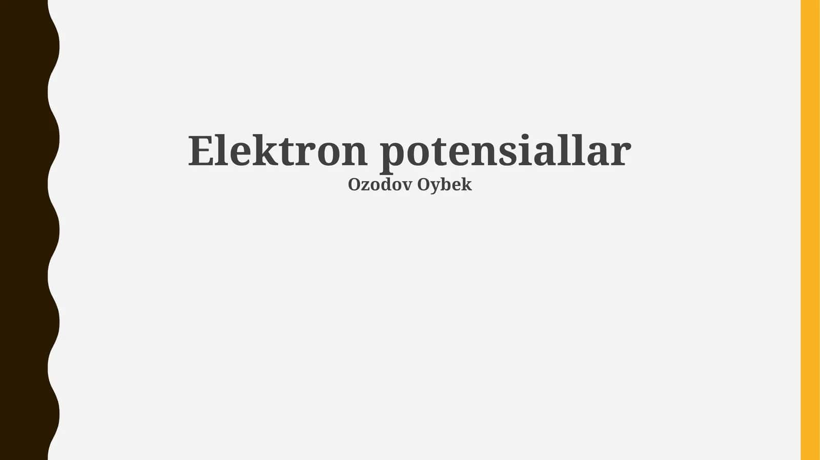 Elektron potensiallar