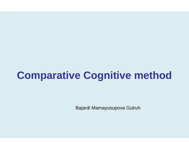 Comparative Cognitive method