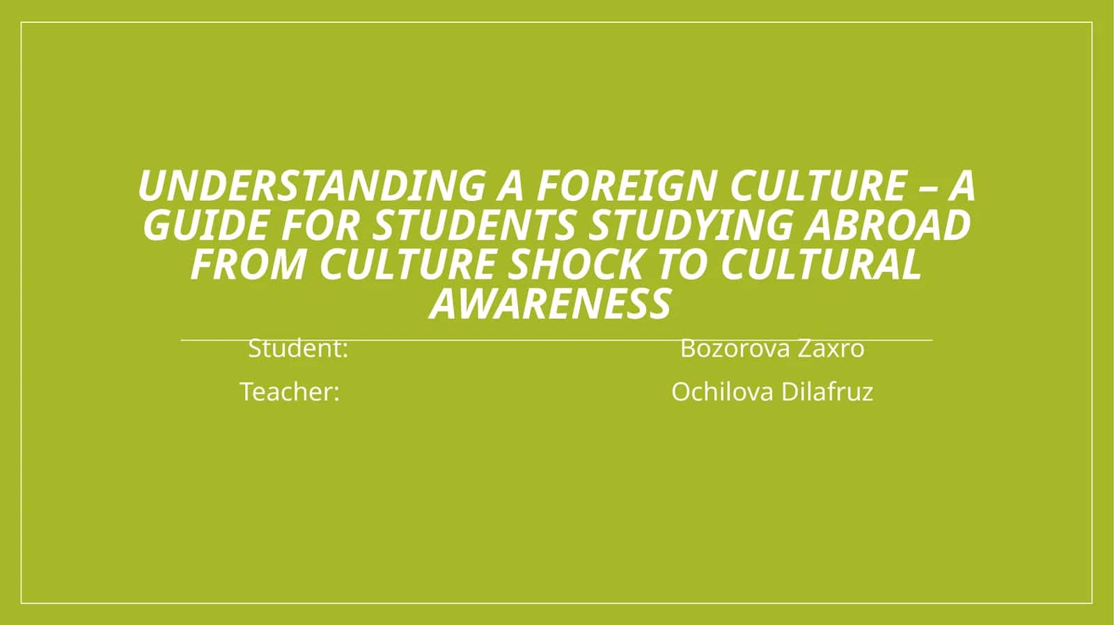 Understanding a foreign culture – a guide for students studying abroad