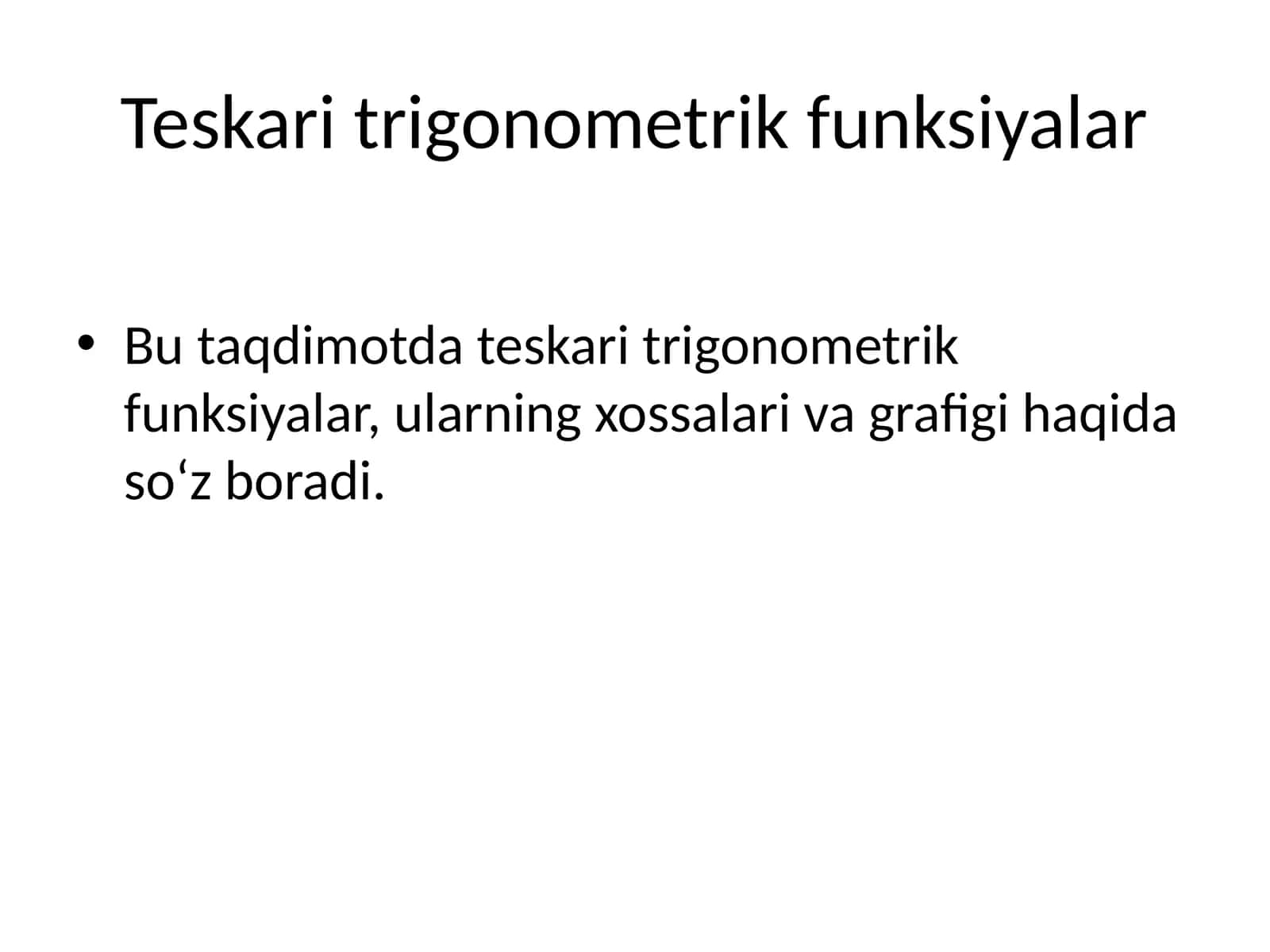 Teskari trigonometrik funksiyalar