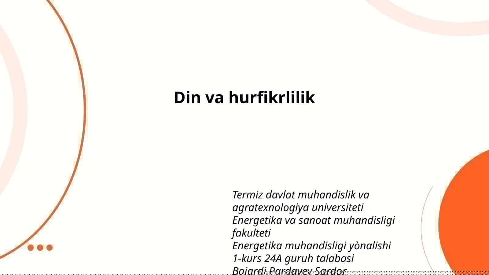 Din va hurfikrlilik