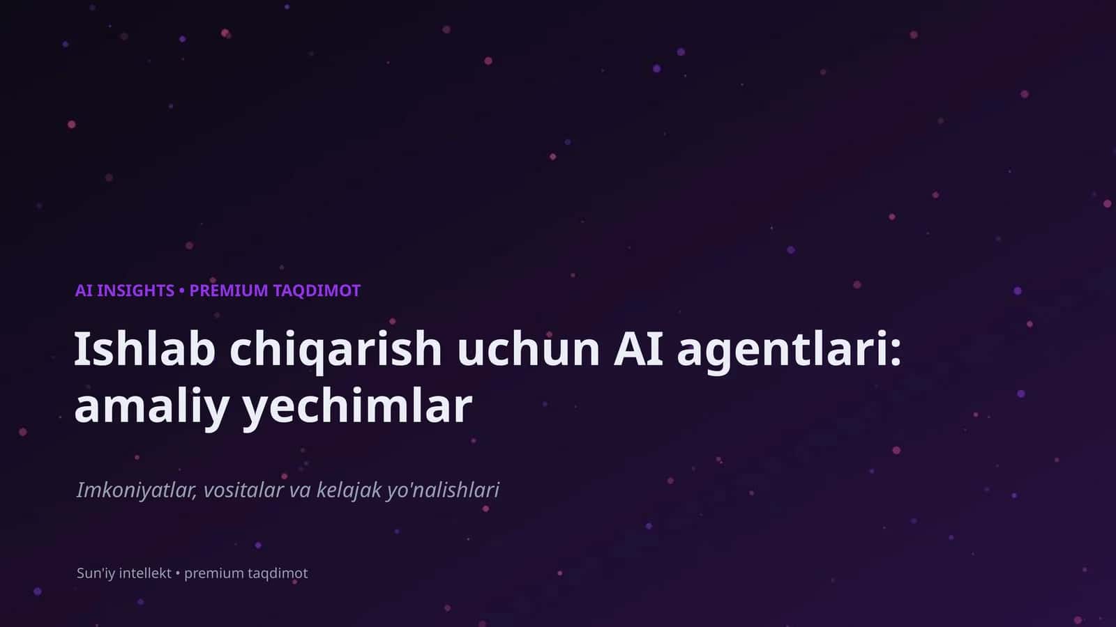 Sun'iy intellekt premium taqdimot