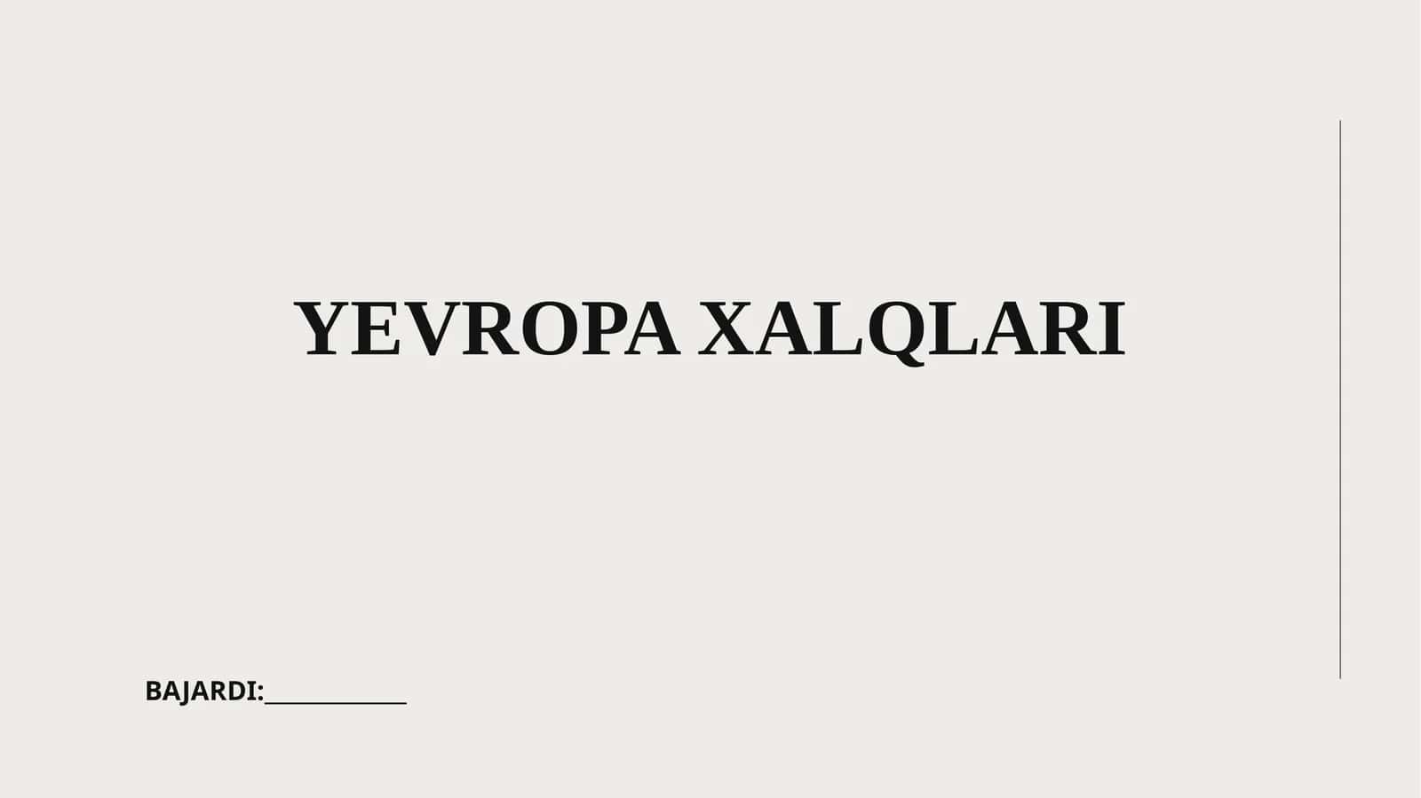YEVROPA XALQLARI