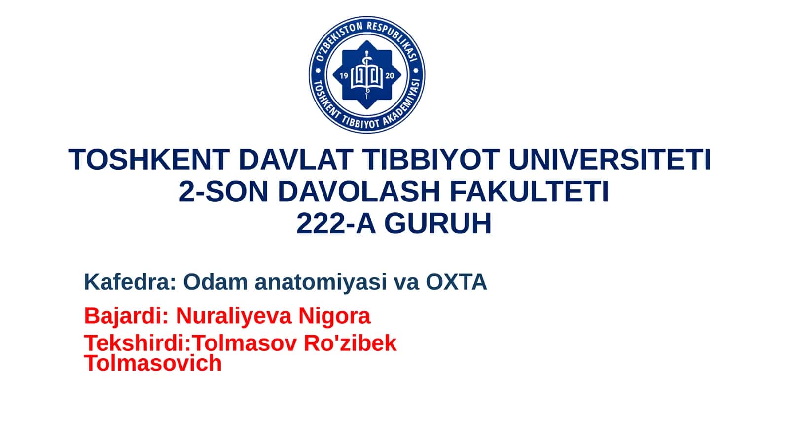 BOSH VA ORQA MIYA O'TKAZUV YO'LLARI